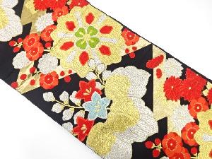 アンティーク　華紋に桐・菊・梅模様織り出し袋帯（着用可）